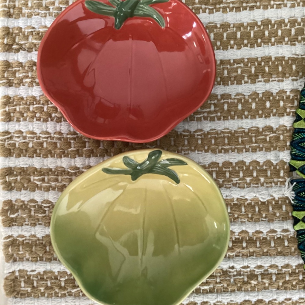 ♦️ WILLIAMS SONOMA condiment bowls toppings / dip bowls heirloom tomato EUC - Picture 7 of 9